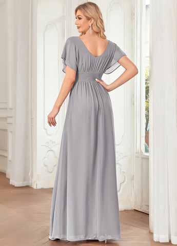 Світло-сіра вечірня сукня кльош, а-силует SHEIN однотонна