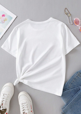 Біла літня футболка SHEIN