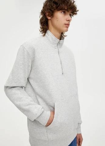 Світло-сірий світшот Pull & Bear меланж без декору (251697013)
