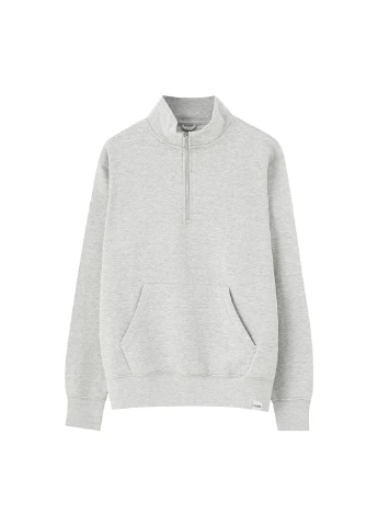 Світло-сірий світшот Pull & Bear меланж без декору (251697013)