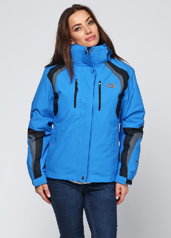 Темно-голубая зимняя куртка лыжная The North Face