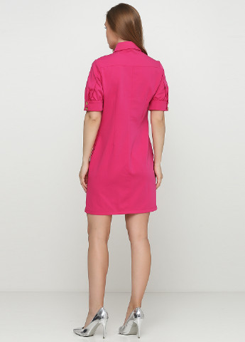 Розовое кэжуал платье рубашка Sassofono однотонное
