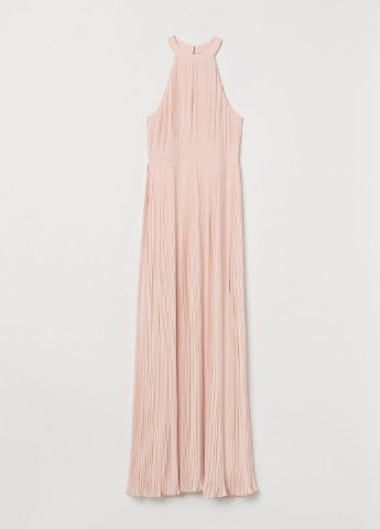 Світло-рожева вечірня сукня плісована H&M однотонна