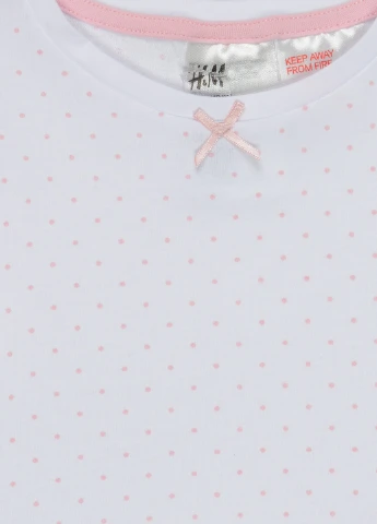Белая всесезон футболка для сна H&M