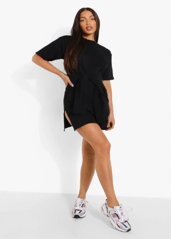 Чорна кежуал плаття, сукня Boohoo однотонна