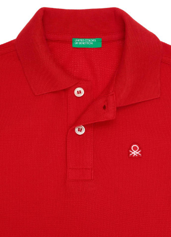 Красная детская футболка-поло для мальчика United Colors of Benetton с логотипом