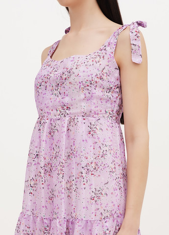 Лиловое кэжуал платье клеш Babylon с цветочным принтом