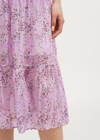 Лиловое кэжуал платье клеш Babylon с цветочным принтом