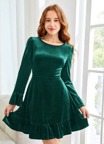 Изумрудное платье SHEIN (340673143)