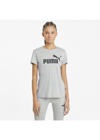 Серая всесезон футболка essentials logo women's tee Puma