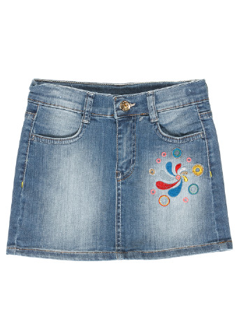 Синяя джинсовая с абстрактным узором юбка Nasimo мини