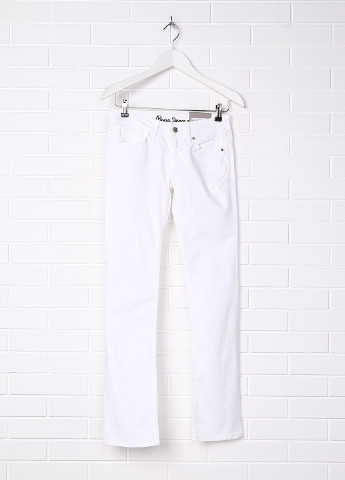 Белые кэжуал демисезонные со средней талией брюки Pepe Jeans