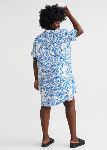 Комбинированное кэжуал платье H&M с цветочным принтом