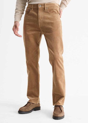 Светло-коричневые кэжуал демисезонные прямые брюки C&A