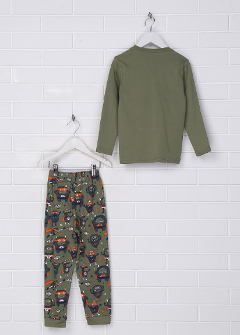 Оливковая (хаки) всесезон пижама (лонгслив, брюки) Vitmo baby
