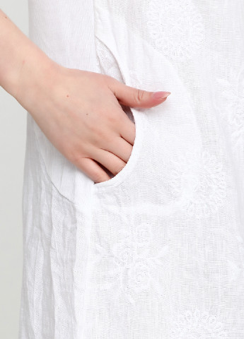 Білий кежуал сукня Puro Lino фактурна