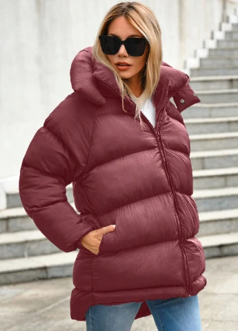 Бордова зимня куртка SHEIN