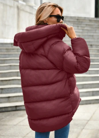Бордова зимня куртка SHEIN