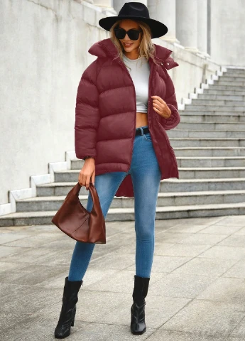 Бордова зимня куртка SHEIN