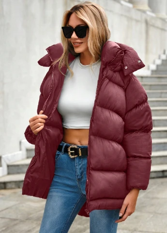 Бордова зимня куртка SHEIN