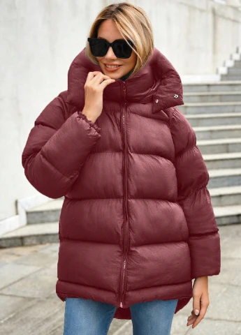 Бордова зимня куртка SHEIN