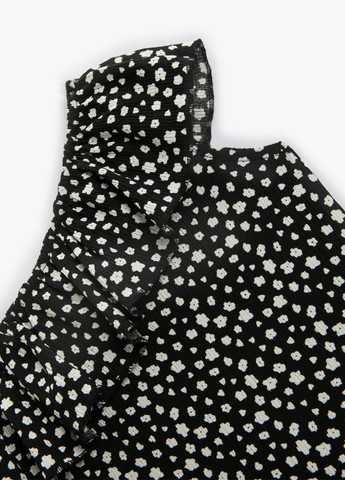 Черная цветочной расцветки блузка KOTON летняя