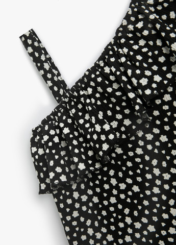 Черная цветочной расцветки блузка KOTON летняя