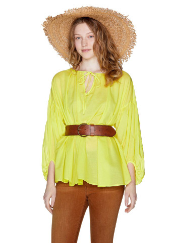 Светло-желтая демисезонная блуза с длинным рукавом United Colors of Benetton