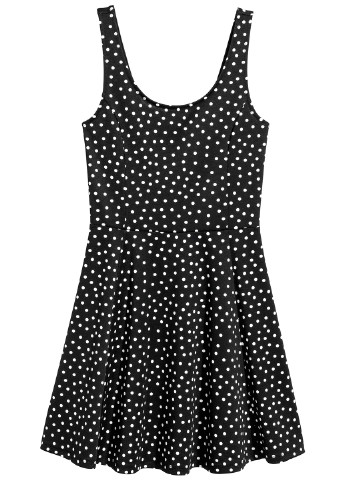 Черно-белое кэжуал платье бэби долл H&M в горошек