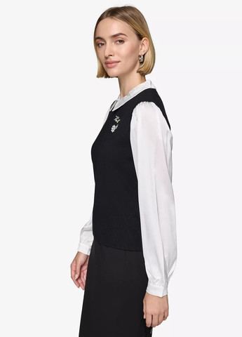 Черно-белый демисезонный свитер Karl Lagerfeld