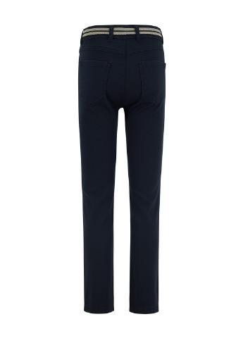 Темно-синие кэжуал летние брюки прямые DeFacto