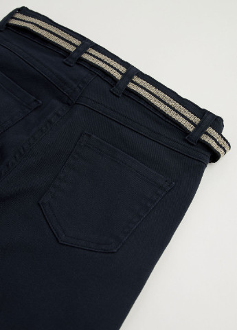 Темно-синие кэжуал летние брюки прямые DeFacto