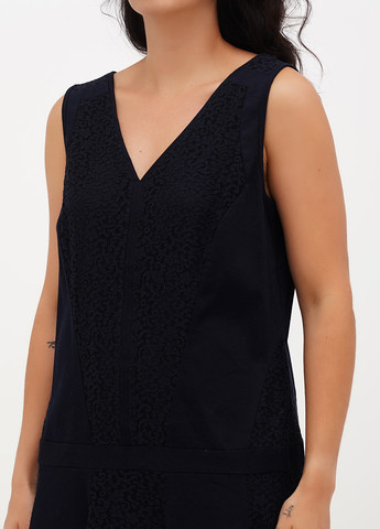 Темно-синее кэжуал платье клеш Ann Taylor однотонное