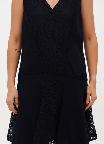 Темно-синее кэжуал платье клеш Ann Taylor однотонное