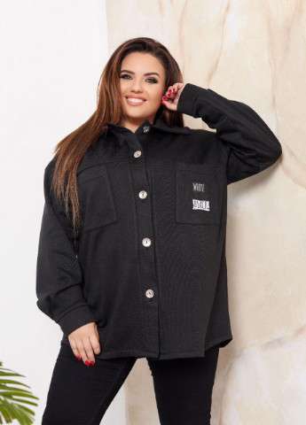 Черная женская рубашка-куртка черного цвета р.58/60 375986 New Trend