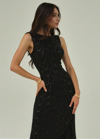 Чорна святковий, коктейльна, вечірня сукня силуетна SHEIN однотонна