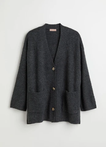 Черный демисезонный кардиган H&M