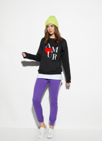 Черный свитшот женский /no flis/ YAPPI рисунок (251467795)