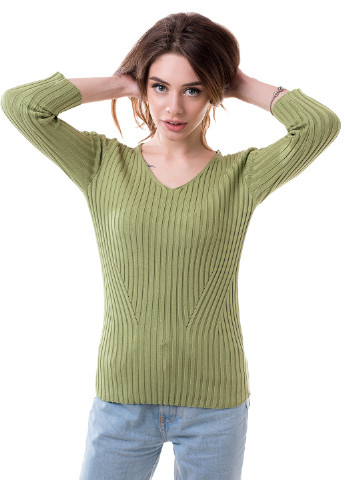 Оливковый демисезонный пуловер пуловер Bakhur