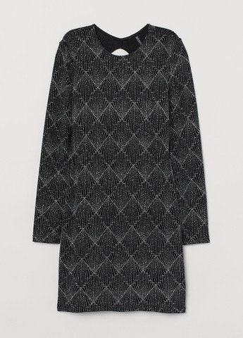 Чорна коктейльна сукня H&M з геометричним візерунком