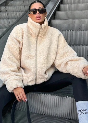 Кремова зимня куртка SHEIN