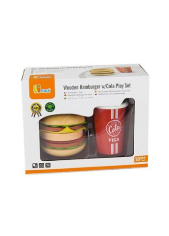 Игровой набор Гамбургер и круги (51602) Viga Toys гамбургер и кола (202373652)