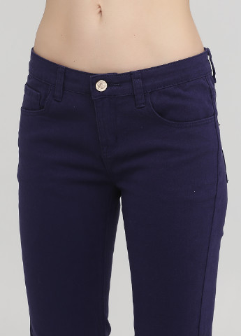 Темно-синие кэжуал демисезонные укороченные, зауженные брюки Kookai