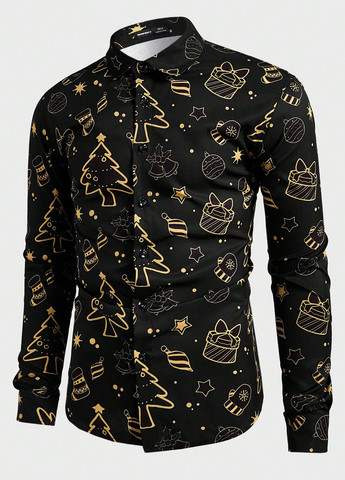 Белая праздничный рубашка новогодний SHEIN