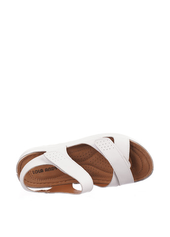 Белые босоножки Lola Andy на липучке с белой подошвой