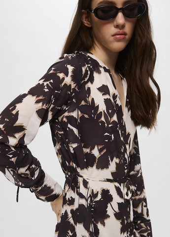 Комбінована кежуал сукня на запах H&M з квітковим принтом