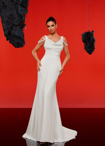 Белое вечернее платье SHEIN однотонное