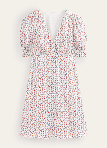 Молочна кежуал сукня в стилі армпір Boden з квітковим принтом