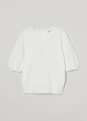 Белый демисезонный свитер H&M
