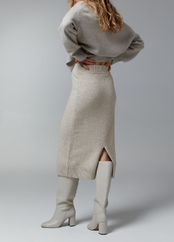 Светло-серая однотонная юбка H&M